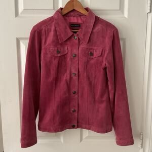 For Joseph Suede Jacket Women’s M Pink Button Front Lined Front Pockets Western